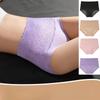 Fattened Plus Size Panties Breathable Lace Edge Solid Color Briefs High Waist