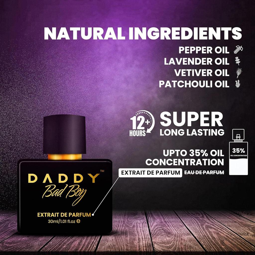 Daddy Bad Boy Extrait De Parfum для мужчин | Премиальный стойкий парфюм с перцем, лавандой, ветивером и пачули