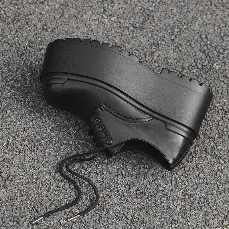 Толстая подошва, увеличивающая высоту 10 см, туфли дерби, мужские повседневные туфли в британском стиле, кожаные туфли Niche Big Head 66645-J