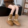 Spot Thick-soled Foldable Snow Boots 2025 New Winter Fashion Velvet Thermal Short Women's Boots