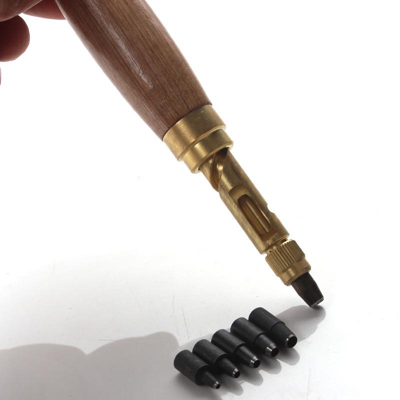 Автоматический дырокол для кожи своими руками со сменными головками — набор из 6 круглых дыроколов