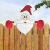 1pc Christmas Fence Ornaments Santa Peeker Yard Ornaments Indoor Outdoor Decorate  DIY Festival Gift