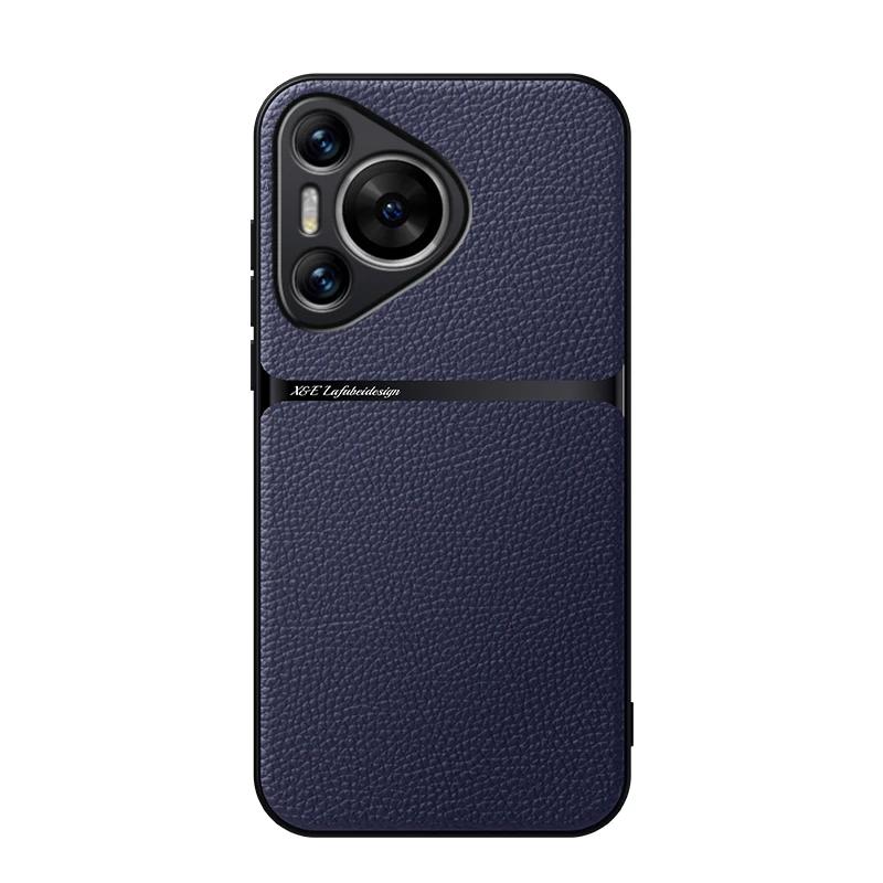 Магнитный чехол для телефона Huawei Pura 90 Pro Max Чехлы Кожаная текстура Силиконовая защита Ударопрочная крышка Для Pura 90 Pro Max