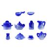 10 Pcs Doll House Tea Set Resin Miniature Teapot Chinese Tea Saucer Kitchen Model Props for 1/6 1/12 Scale Doll House Decor
