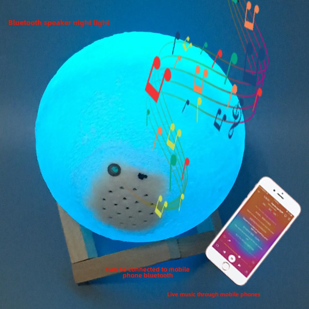 3D Moon Lamp: Bluetooth Night Light with Remote Control for Creative Atmosphere and Bedside Lighting