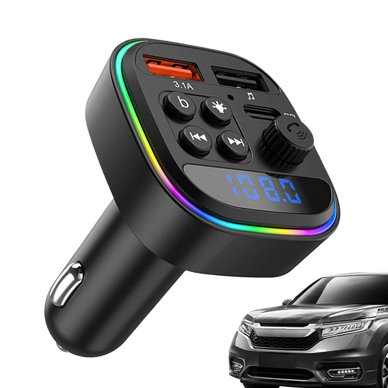 Автомобильный беспроводной FM-трансмиттер Беспроводной радиомузыкальный адаптер Портативное зарядное устройство для телефона Радиоприемник для автомобиля Грузовик MP3 Аудио