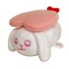 Sushi Zoo Sushipyon Rabbit Plush Toy Keychain Mascot, Sushi & Animal Mix, Sleepy Face, Sweet Shrimp Topping, Detachable, Fluffy, Palm-Sized (11cm