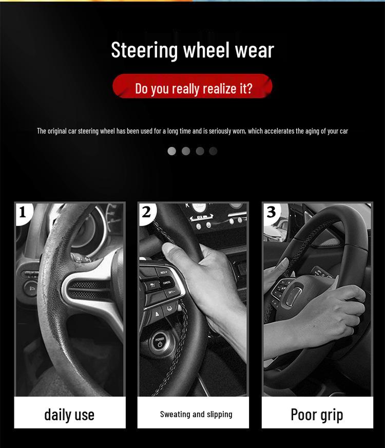 Genuine Leather & Carbon Fiber Steering Wheel Cover for Bestune B70/B500/T77/X40/B30/T99/T55