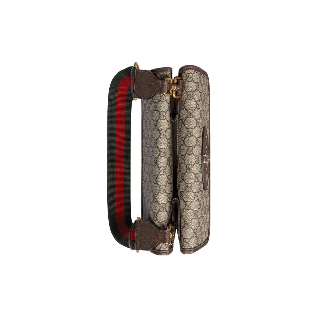 Gucci Серия Neo Vintage Логотип-монограмма Реверсивная сумка-мессенджер с головой тигра Унисекс Сумка через плечо Эбеново-коричневый 495654-9C2VT-8745