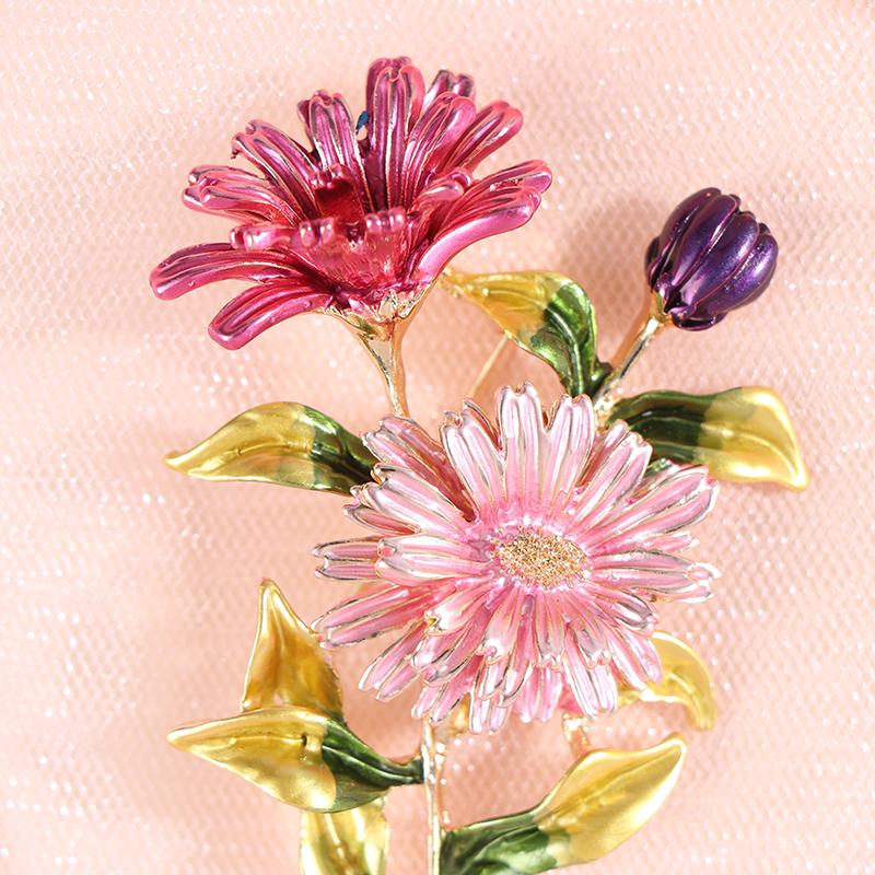 1 шт., эмалированная булавка с цветком ромашки, женские броши, букет, броши для одежды, ювелирные изделия