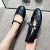 Women's Shoes 2024 Autumn Mary Jane New Fashion Pearl Shallow Mouth Flat Sole Comfortable Non Slip White Banquet Casual Shoes