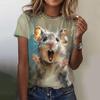 Cartoon Animal Print T-shirt For Women's Plus Size Blouse Crop Top Summer Women's Clothing Fashion Short Sleeve Shirt