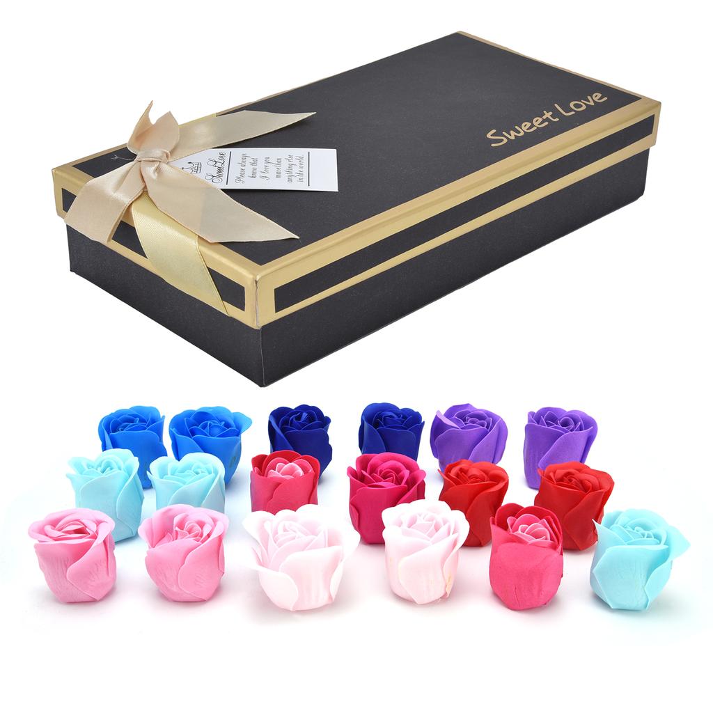 Soap Flower 18pcs Colorful Artificial Rose Flower for Christmas Mother"s Day Gifts Weddings