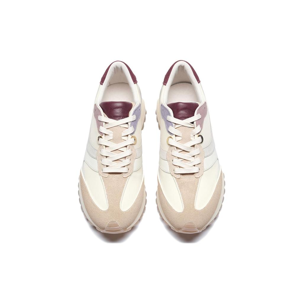 Li Ning 1990 Classic Sports Casual Shoes Women Sneakers Beige Purple ALJS058-1