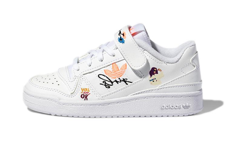 adidas Оригиналы FORUM Low C Удобные Устойчивые к истиранию Низкие Кеды для скейтбординга Белые Детские Возраст 3 7 Лет H01454