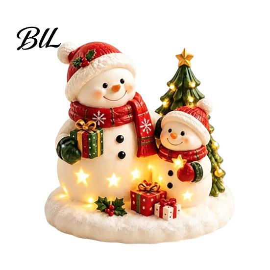 Decorative Plaster Ornaments for DIY Christmas Painting Kit, Cute Xmas Tree House Santa Snowman Holiday Keepsake Craft Projects Figurine Set,