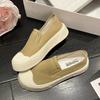 Thick-soled Canvas Casual Shoes for Women Loafers Design Sense Women's Sneakers Slip-on Flat-bottom Outdoor Walking Flats Shoes