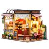 CRESYMME Dollhouse Miniature Kit Wooden 3D Puzzle DIY Handmade for Adults (Julia's Bakery)