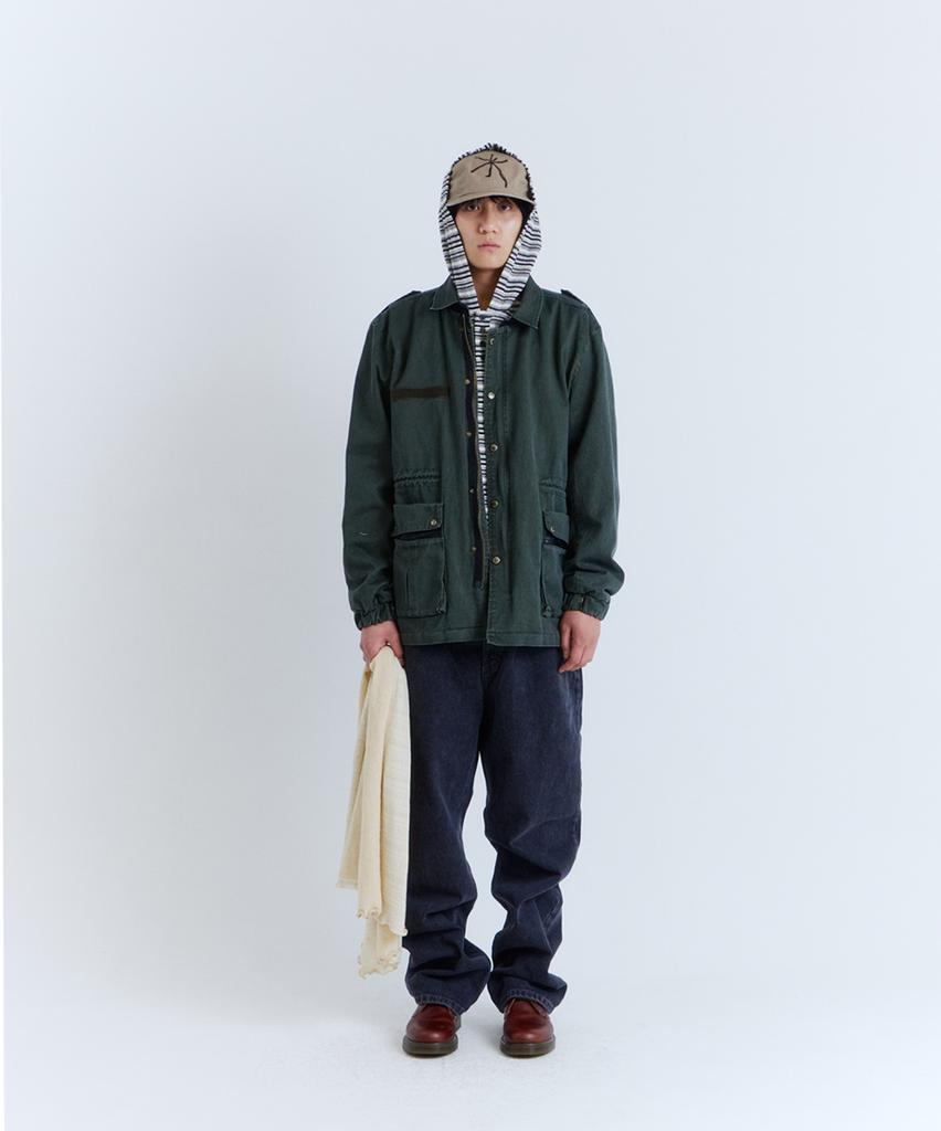 PARADIGMFILM [Ep.03] Washed Leather Mix Field Jacket (Khaki)