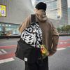 Letter Print Schoolbag Men's Large Capacity Backpack Student Travel Backpack