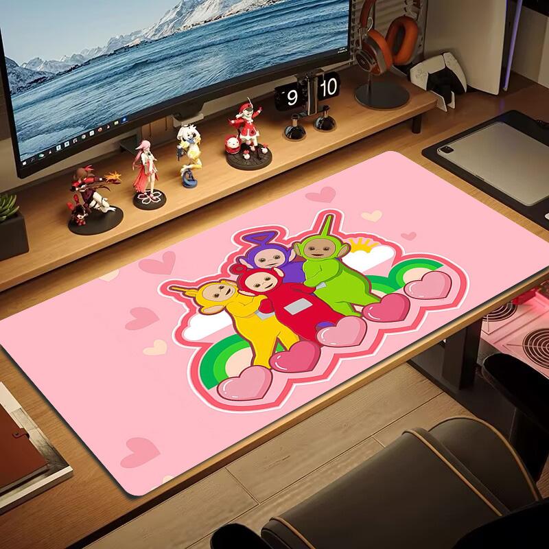 Teletubbies Print Cushion Non-slip Laptop Tablet Big Mousepad XXL Mat Mini PC Playmat With Lock edge