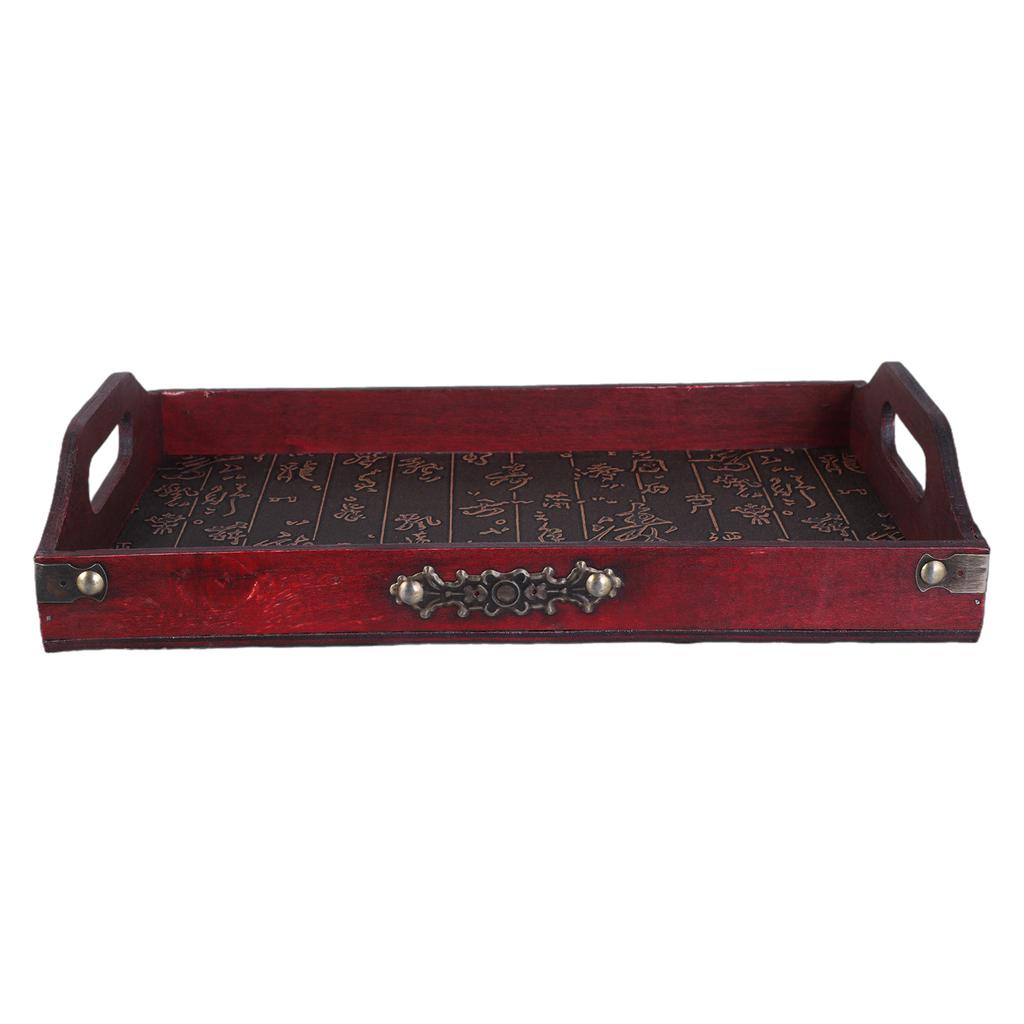 Rectangular Wooden Tea Tray with Carving Deisgn For Chinese Kung Fu Tea Cups And Food Display Home Decor Table Accessory