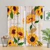 3D 2 панели Черная штора с принтом подсолнухов, штора с кулиской для спальни, офиса, кухни, гостиной, кабинета, домашний декор
