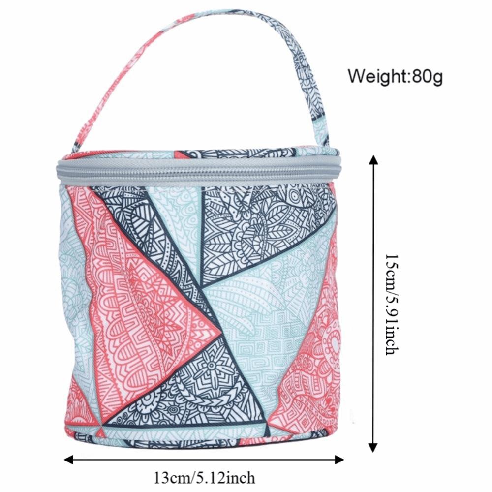 Empty Round Knitting Storage Tote Bag Crochet Knitting Bag Case For Carrying Crochet Accessories