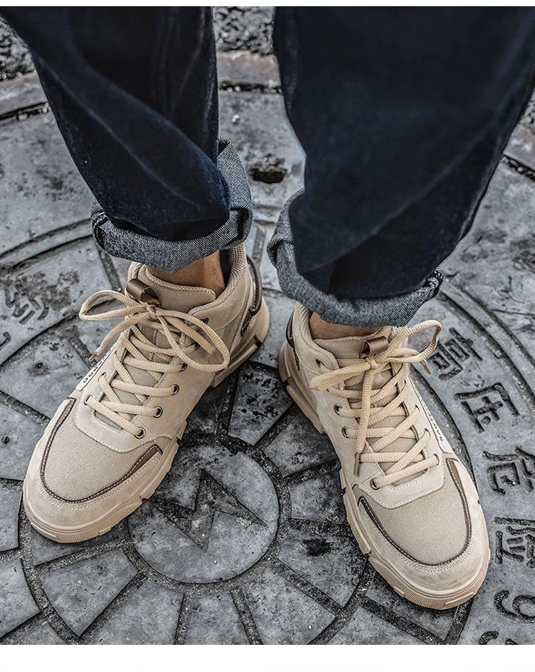 Мужские модные высокие британские ботинки Martin 2023 года — повседневная осенняя модная хлопковая обувь