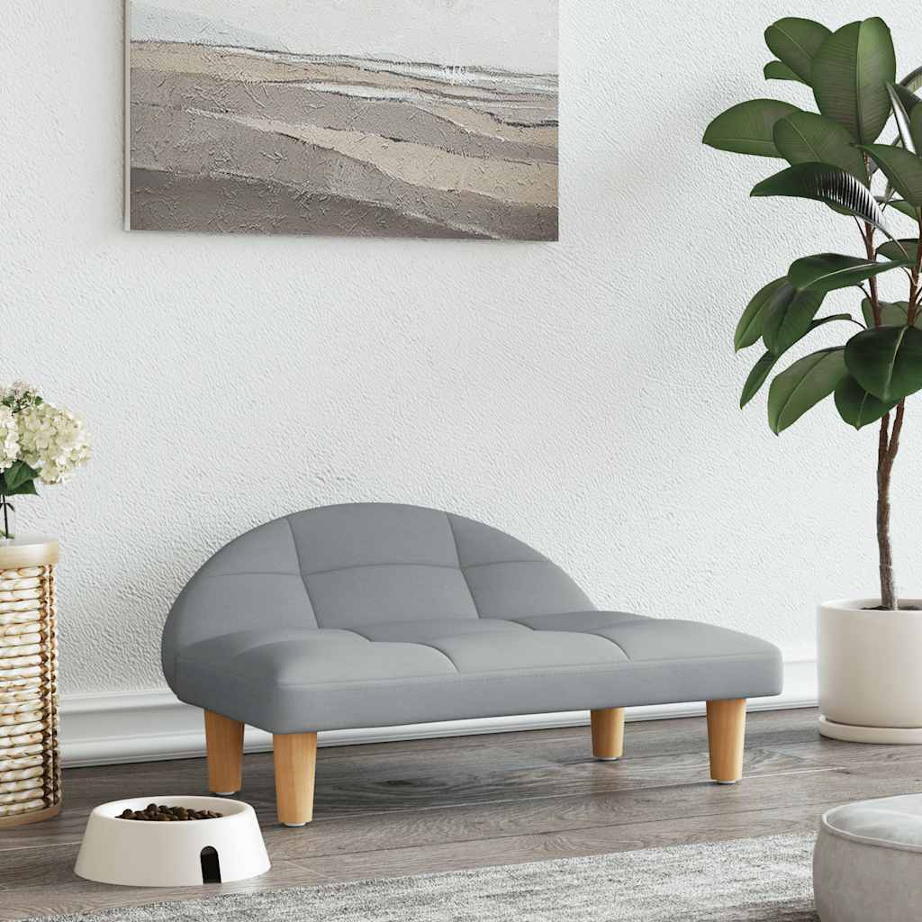 Dog Bed Light Grey 70 x 52 x 30 cm Fabric