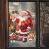 Christmas Cartoon Santa Claus Gingerbread Man Glass Window Sticker Xmas Decor Wall Stickers Merry Christmas Happy New Year