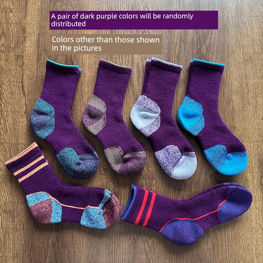Wool Socks for Hiking, Non-Slip, Wear-Resistant, Thickened Terry, Outdoor Warm Mid-Calf Socks for Hiking, Climbing, and Snow Mountain Climbing