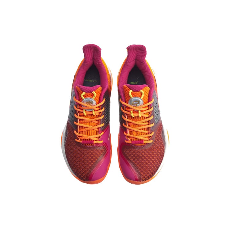 Бадминтонные кроссовки Li Ning женские низкие оранжево-красные AYAQ002-2
