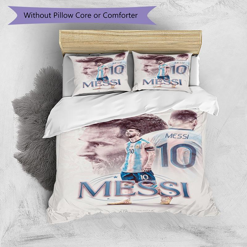 Messi Lionel Messi Football Legend Personalized Name Bedding Set,Soft Bed Linen for Bedroom Home Decoration,Perfect Gift for Football Fans,Breathable