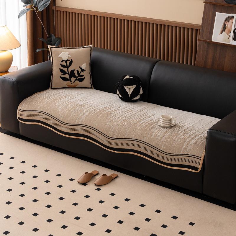 Sofa Cushion Universal In All Seasons New French Straight Row Three-Person Sofa Fixed Non-Slip Thickened Irregular Seat Cushion