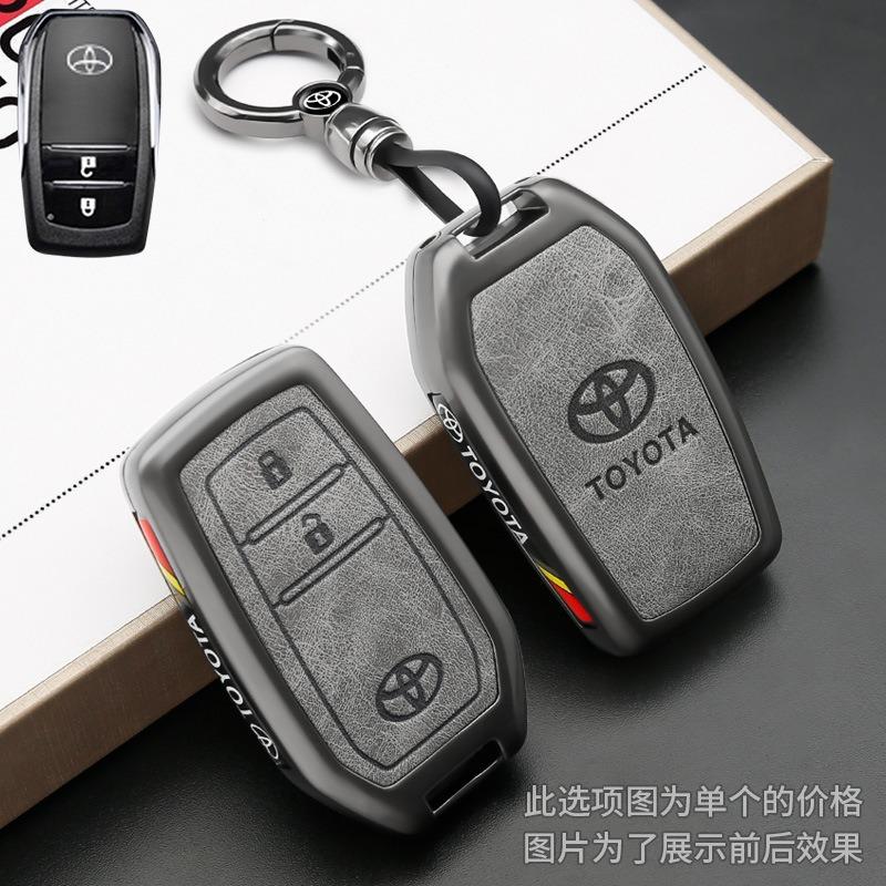 bzbn8 Car Key Case Cover Bag Shell For Toyota C-HR Prius RAV 4 Camry Corolla Land Cruiser 200 Prado Crown TLK 200 Yaris Cross Hilux