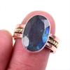 Натуральный лабрадорит драгоценный камень 925 пробы серебро ювелирные изделия двухцветное кольцо р.7.5US M6Y92