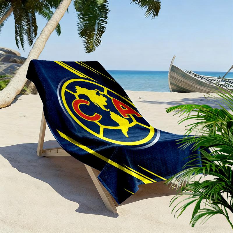 Пляжное полотенце с принтом Club America, Большое, Мягкое, Быстросохнущее, для Пляжа, Кемпинга, Плавания