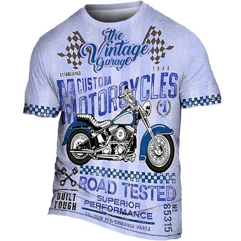 Винтажная байкерская футболка, мужская футболка с рисунком мотоцикла, классические футболки с короткими рукавами и 3d принтом автомобиля, летняя уличная одежда, мужская одежда