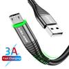 Кабель светодиодный, для быстрой зарядки мобильных телефонов Android, через Micro USB для Samsung, Huawei, Xiaomi