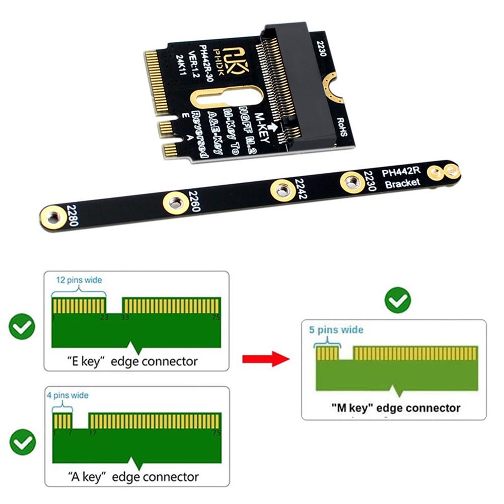 Адаптер M.2 A+E на NVME SSD с ключом M, адаптер PCI-E 4.0 с кронштейном, интерфейс M2 WIFI для SSD NVME 2230 2242 2260 2280