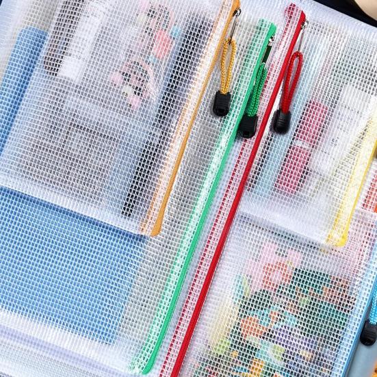 10 шт. сетчатых сумок на молнии с молнией, водонепроницаемые, большой вместимости, прозрачные сумки для организации