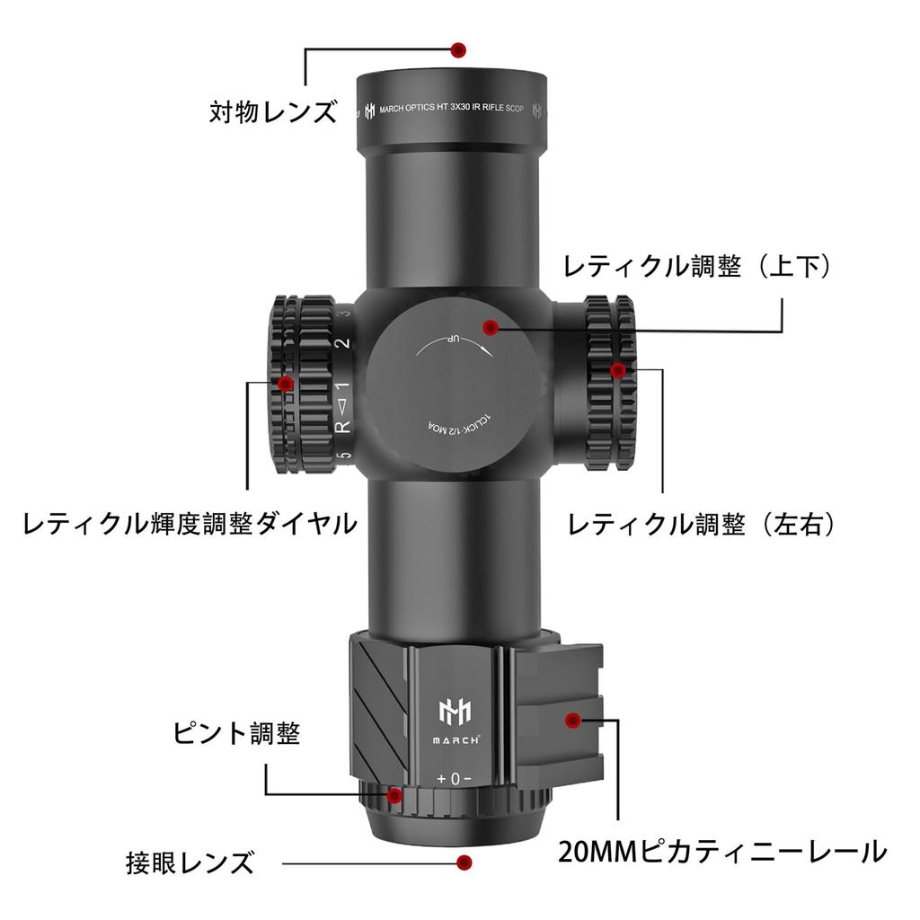 Прицел 3x30IR Короткий 3x Фиксированное увеличение с 20 мм креплением на планку Оптический прицел, Прицел,