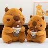 Milk Tea Cup Capybara Doll Cute Capybara Plush Toy Rag Doll Children's Doll Gift