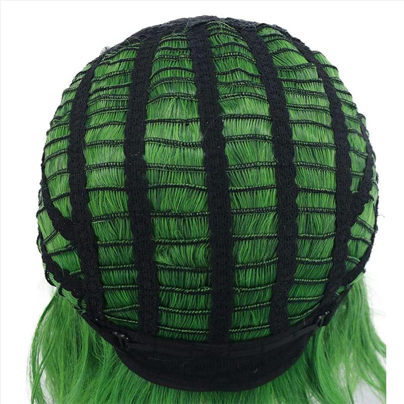 HAIRJOY Synthetic Hair Green Cosplay Wig Fluffy Short Curly Anime Hollowen Wigs for Women Men