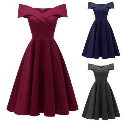 Женские платья с открытыми плечами для женщин Коктейльное платье трапециевидной формы Коктейльные платья для гостей на свадьбе