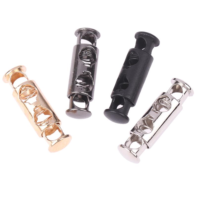10 шт., металлическая пружинная пряжка с двойным отверстием, замок для шнура, эластичные регулируемые пряжки, затягивающиеся застежки, замки, швейные инструменты