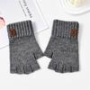 Thicken Warm Gloves Elastic Half  Finger Gloves Fashion Knitted Mittens  for Working