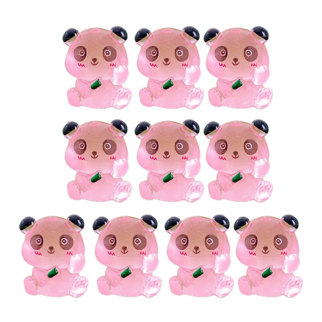 10 шт. Светящиеся Панда Забавные Милые 3D Смола Сидящая Панда Микро Пейзажные Фигурки Миниатюрное Садовое Украшение DIY Ремесло