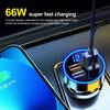 6 Ports USB Car Charger 4 USB+2 PD Fast Charging PD QC3.0 USB C Car Phone Charger Type C Adapter For iPhone Samsung Huawei With Voltage Display
